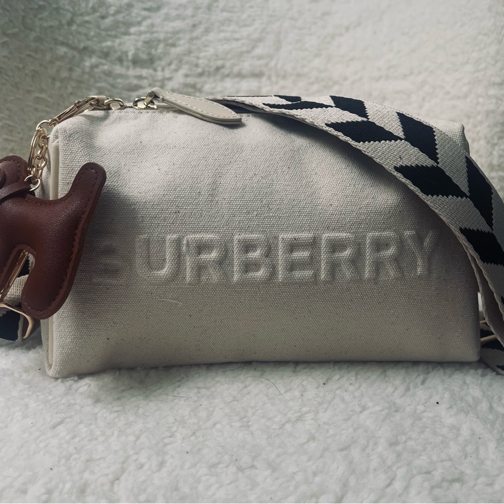 Burberry Upcycled Beauty Canvas to Crossbody Bag with Doggy Charm